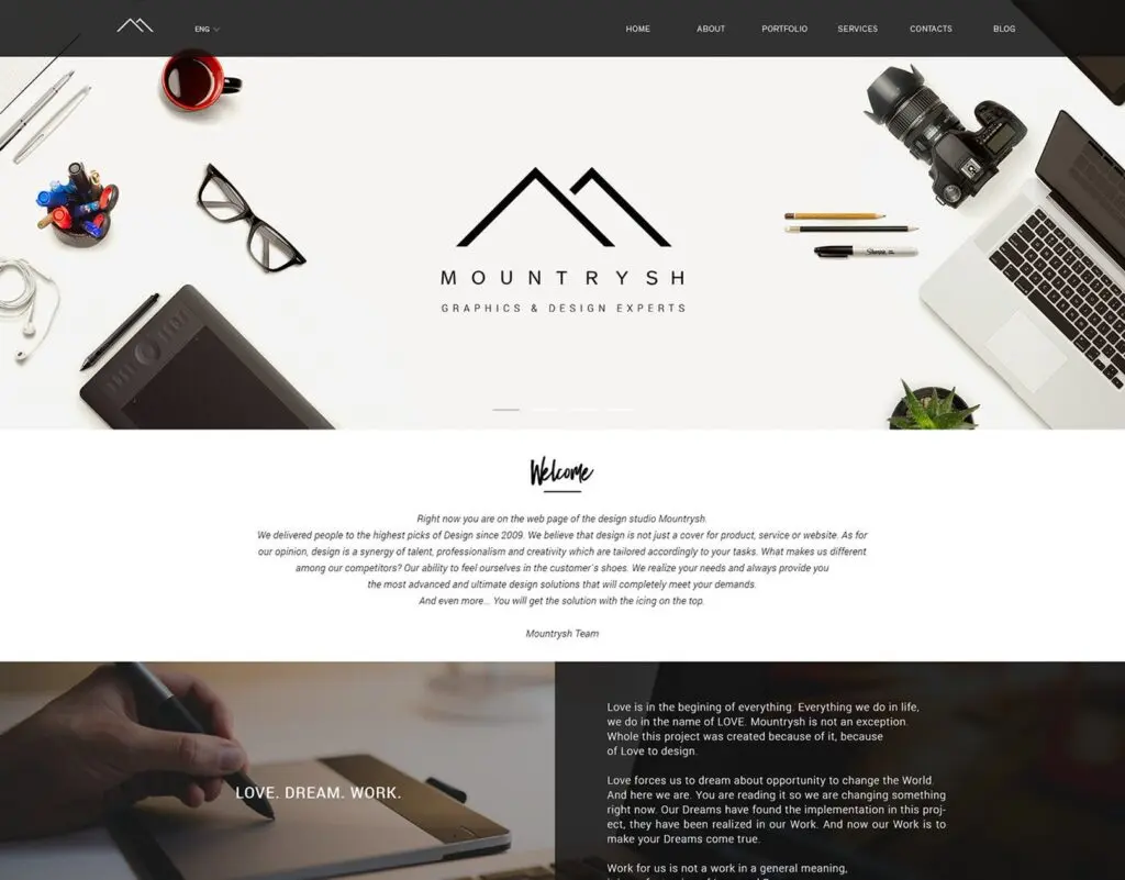 Portfolio-Website für ein Designstudio