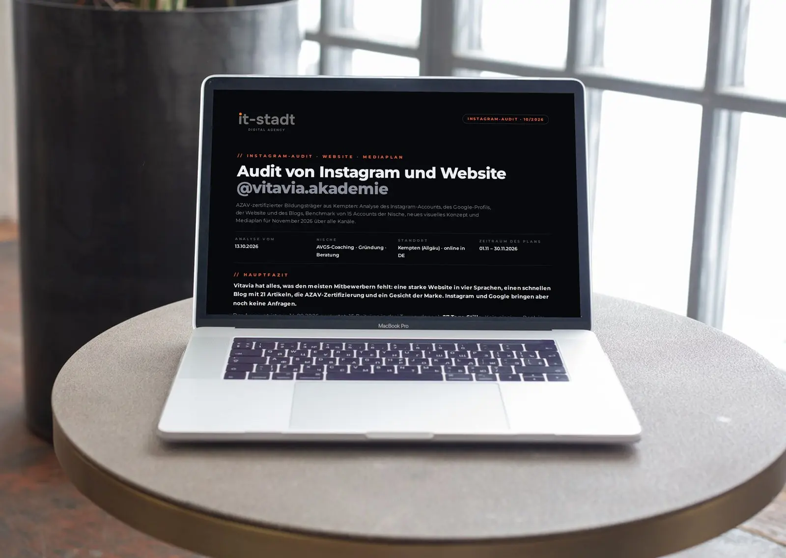 Instagram-Audit für Vitavia Akademie