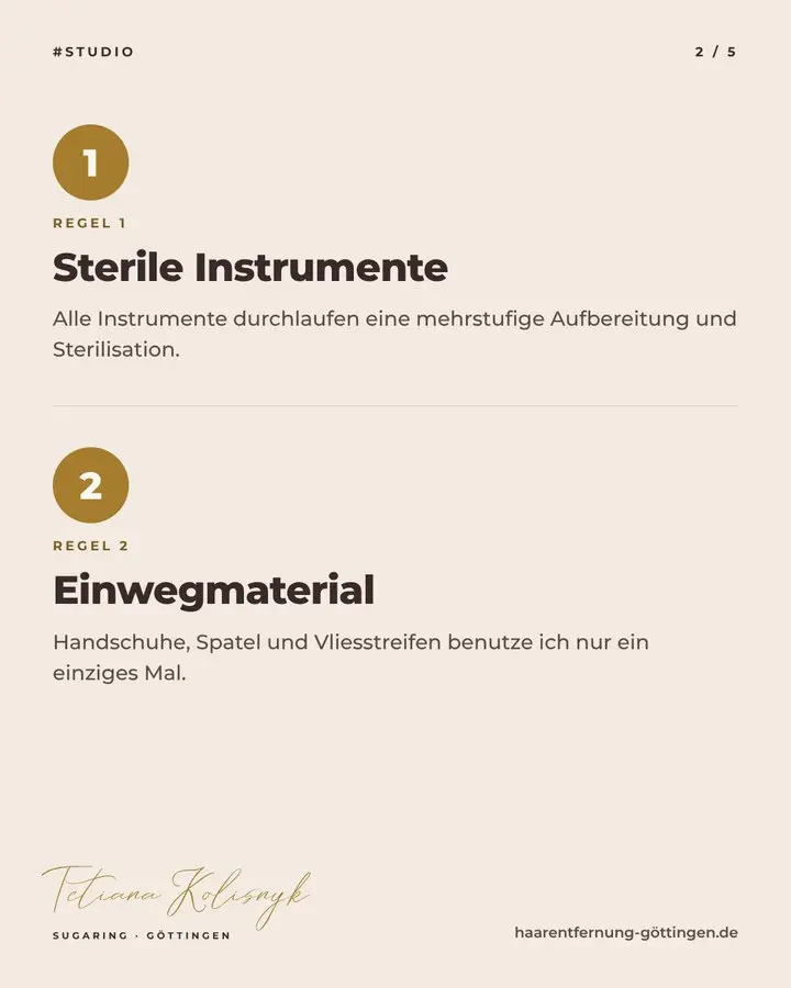 Depilation Göttingen – Instagram: Nummerierte Schritte