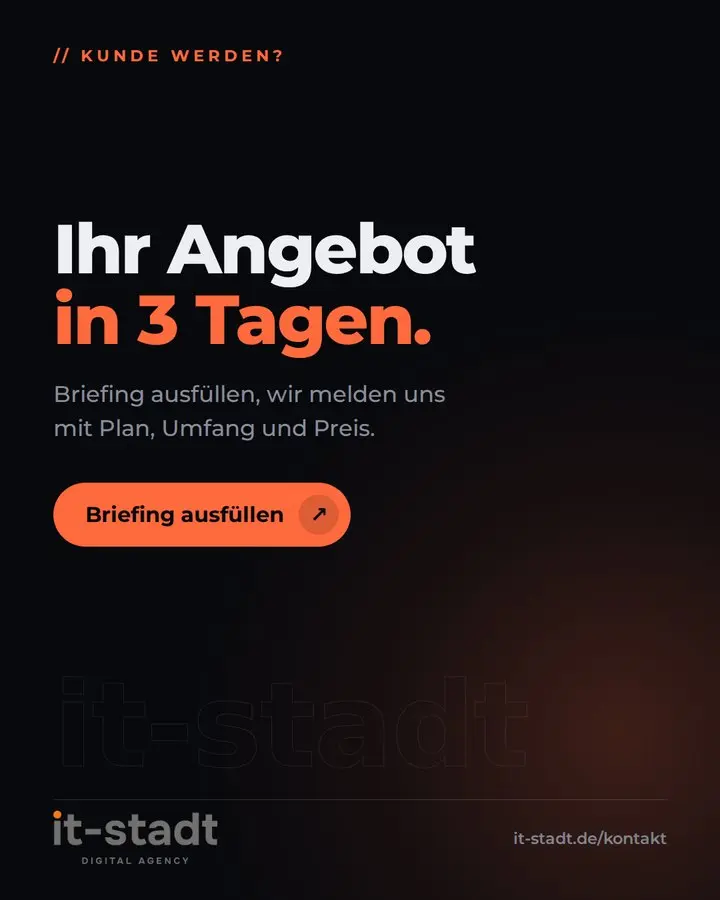 IT-Stadt Instagram: Finaler CTA: Pill-Button ↗